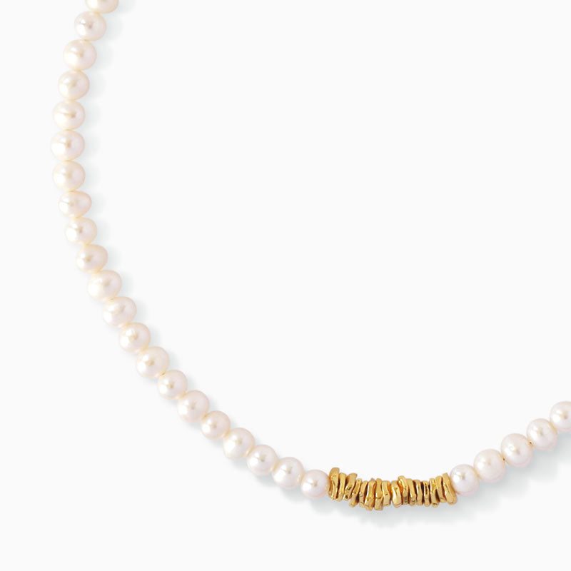 Freshwater Pearl Gold Bead Necklace From Ruby's Ambition